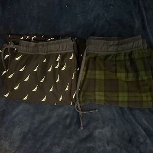 Nautica Black and Green Plaid PJ Set